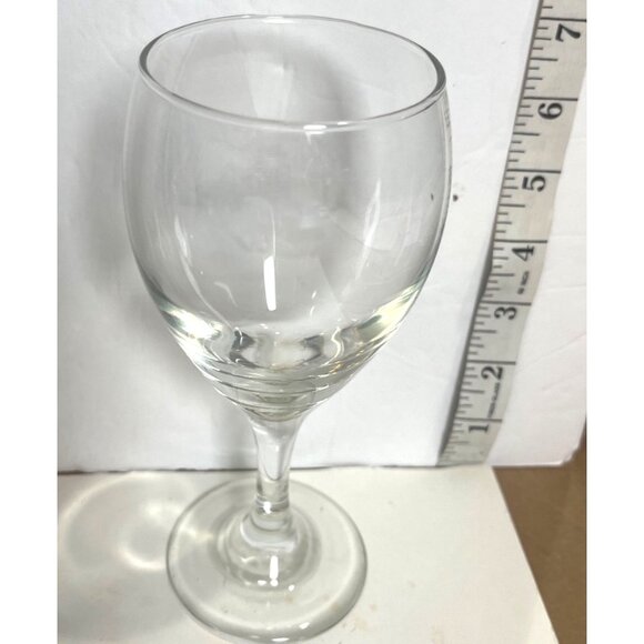 Set Of 2 Clear Glass Wine Goblets 7" & 6" Tall Stemware Elegant Dining - Picture 5 of 7